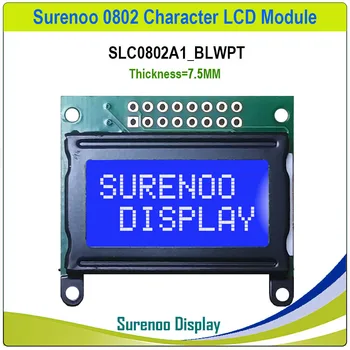 40*30 mm 8*2 0802 8X2 Karakter LCD modul Zaslon LCM s/bez svjetla, ugrađeni kontroler SPLC780D