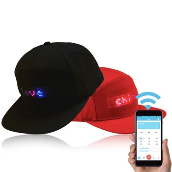 Muškarci Žene Bluetooth LED Mobilni Telefon APLIKACIJE i Kontrolirano Bejzbol Kapu Listanje Poruka Zaslon Odbora Hip-Hop Ulični Ples Snapback Kapu