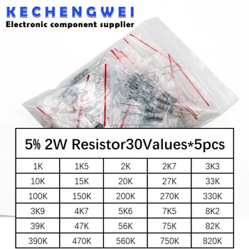 Novi ugljičnih vlakana пленочный otpornik Kit 2 W 5% 1 Do -820 Na Ω 30Kinds * 5 kom. = 150 kom./compl.