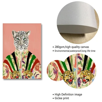 Luksuzni Brand Životinje Platnu Moda Leopard Tigar Portret Plakata i Grafika Nordijsko Zidni Umjetnička Slika za Dnevni boravak
