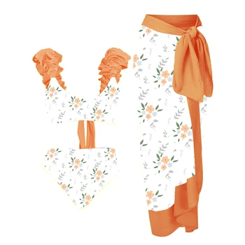 Lanswe, Novi Trendi Kostim, Ženski Temperamentna Kit Bikini S Narančastim Cvijetom, Summer Beach Resort And Spa, Brazilski Kupaći Kostim Seksi 2023