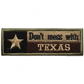 Нашивки s vezom zastava države Texas, Ne mess s karticom texas medić, Taktička vojna нашивка, Ikone s vezom Lubanje