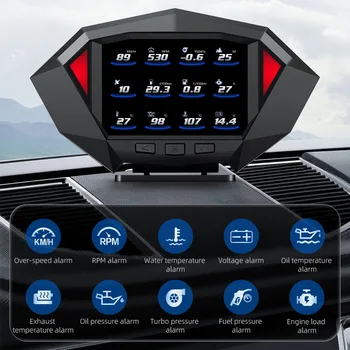 P1 Auto HUD Head-Up Zaslon Univerzalni Auto Hud GPS OBD2 Brzinomjer Višenamjenski Alarmni Prekoračenje Brzine za Automatsko Sigurnu Vožnju