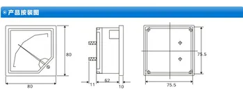 Trg ploča za montažu pokretne lopatice 6C2 0-20 5 10 15 30 50 100 150 250 300 U Analogni voltmetar dc 80 mm x 80 mm
