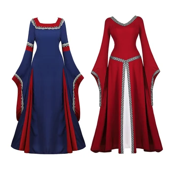 Srednjovjekovni Haljina Plus Size Victorian Винтажное Haljina za Žene Halloween kostime Cosplay Renesansne Haljine S Dugim Rukavima