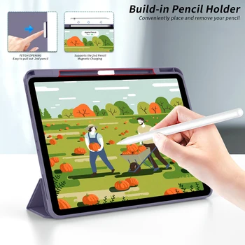 ZOYU za iPad 10,9 Air 4/5 druge generacije 2020 2022 mini 6 8,3 s torbicom za olovke, Za iPad Pro 11 12,9 cm s mekom stražnji poklopac od TPU