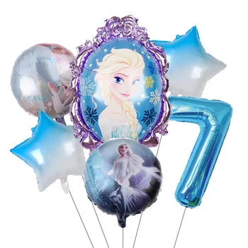6pcs Disney Zamrznute Princeza Elsa Loptu Rođendan Svadbeni Nakit Isporuke Dječji Tuš Aluminijske Folije Baloni dječje igračke