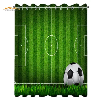 Sportski zavjese Zelena trava teren Nogometno igralište sa loptom Shema Strategija bendova Dnevni boravak Spavaća soba Prozorske zavjese