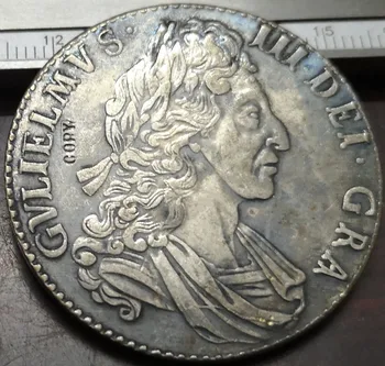 1696 Engleska 1 Kruna - Dobra kopija Посеребренной kovanice William III