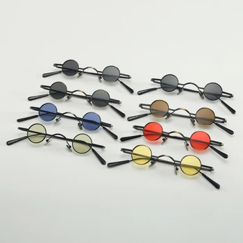 Peekaboo crvene sitne sunčane naočale okrugle retro u metalni okvir crne muške punk sunčane naočale ženske 2019 uv400 nakit naočale